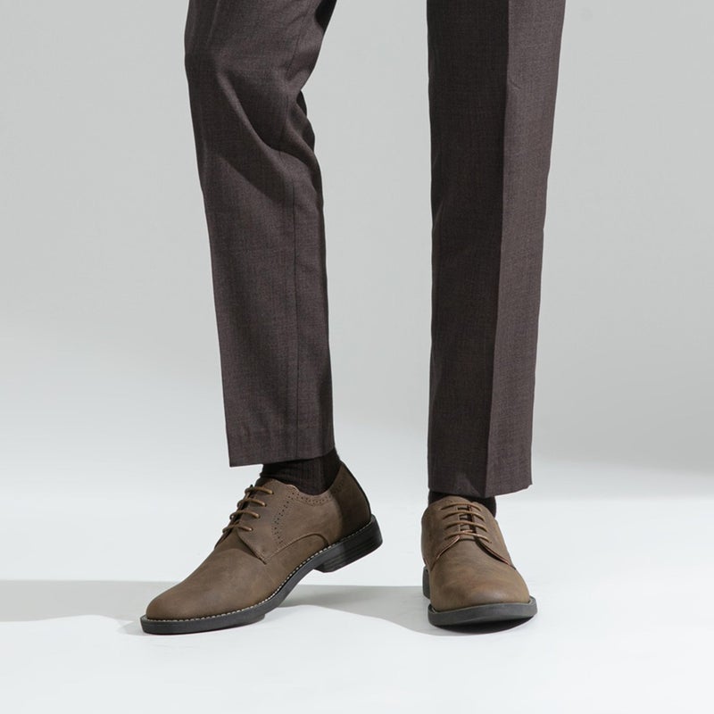 Jousen Men's Brown Dress Shoes Suede Casual Dress Shoes for Men(AMY709 Dark Brown 10) - Image 2